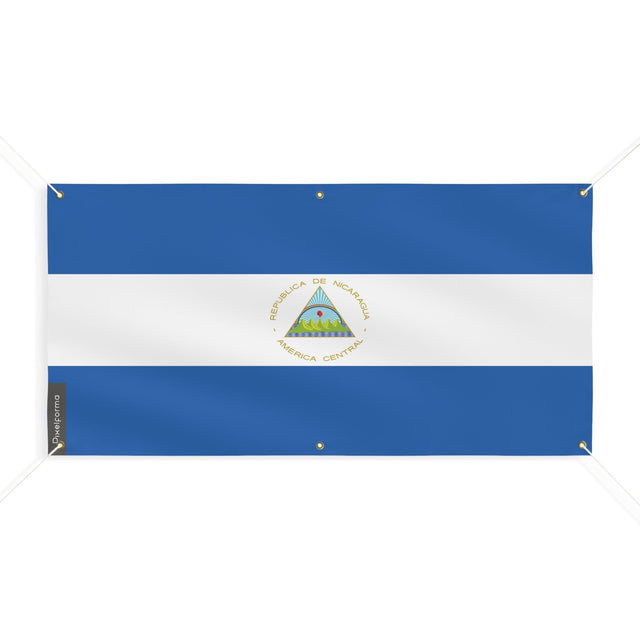 Drapeau du Nicaragua 6 Oeillets en plusieurs tailles - Pixelforma