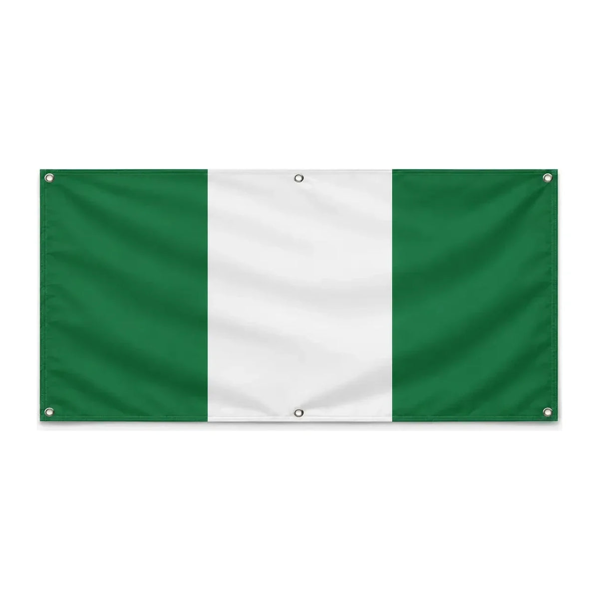 Drapeau nigeria polyester résistant six œillets usage extérieur