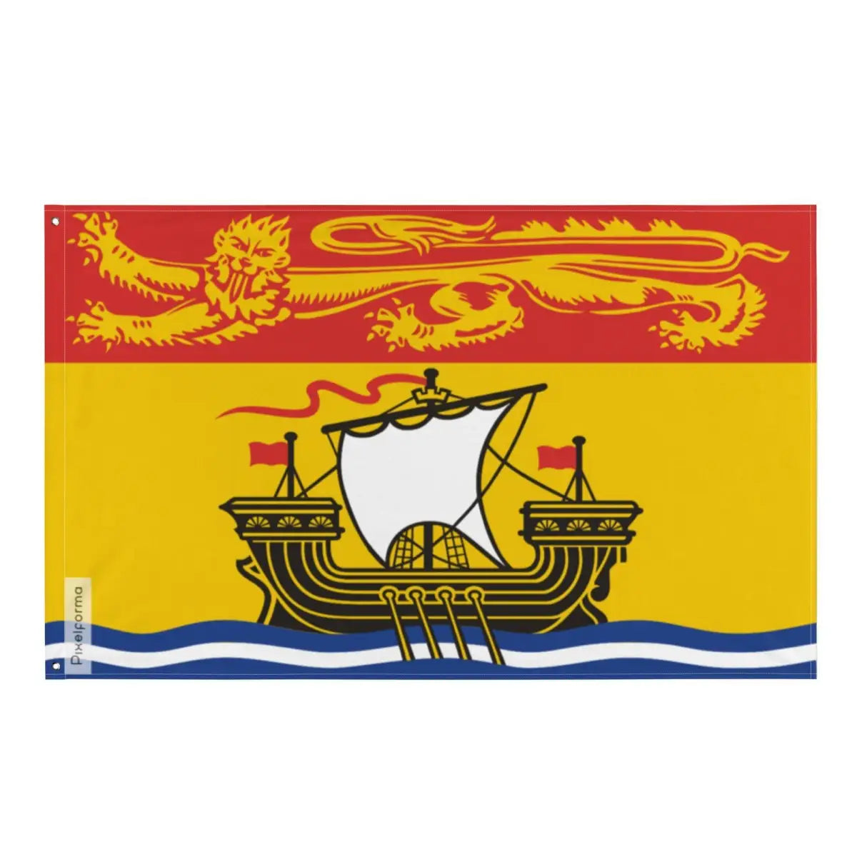 Drapeau du Nouveau-Brunswick Plusieurs Tailles en Polyester - Pixelforma 