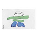 Drapeau du Nunatsiavut en plusieurs tailles 100 % polyester Imprimer avec Double ourlet - Pixelforma