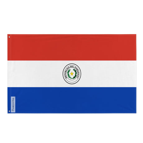 Paraguayan Flag in Multiple Sizes 100% Polyester Print with Double Hem - Pixelforma