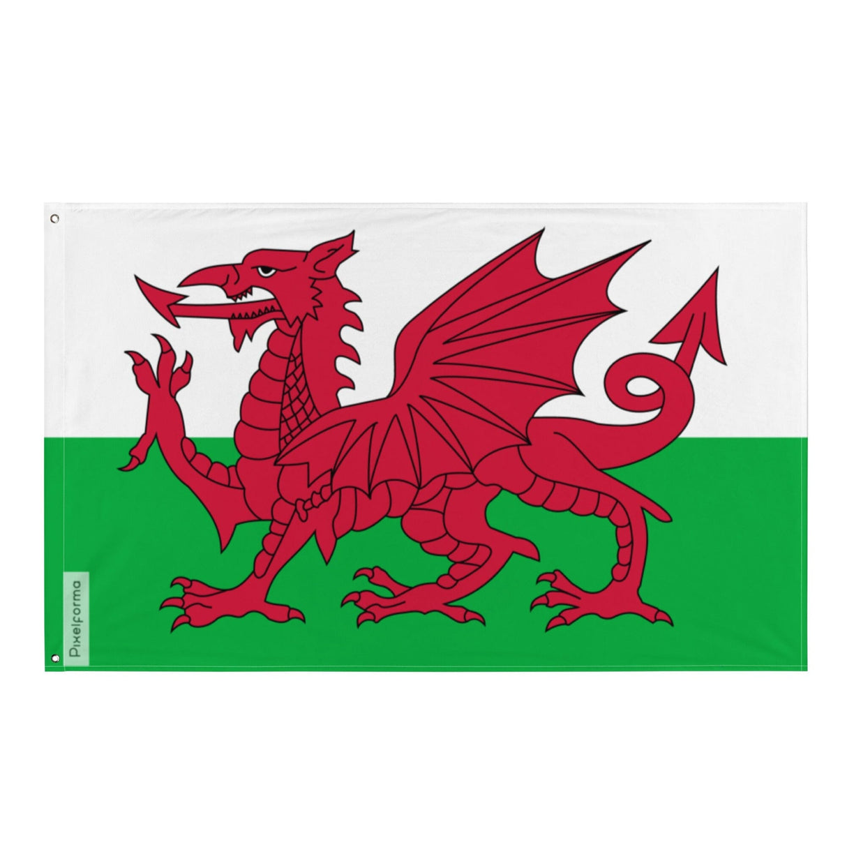 Wales Flag in Multiple Sizes 100% Polyester Print with Double Hem - Pixelforma