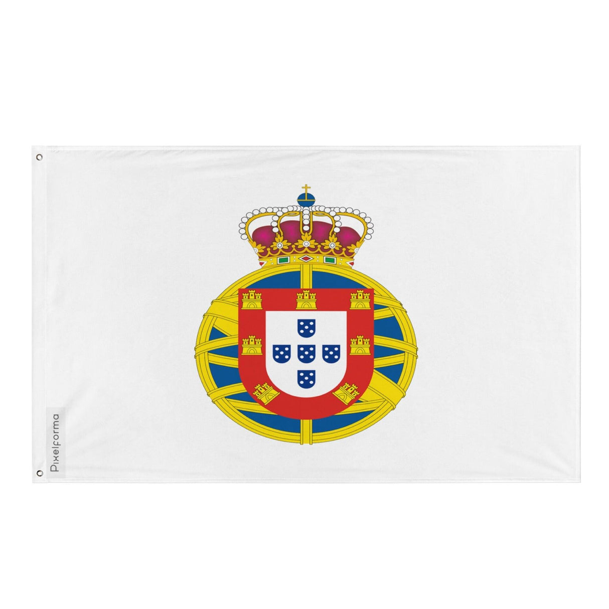 Drapeau du Royaume-Uni de Portugal, Brésil et Algarves en plusieurs tailles 100 % polyester Imprimer avec Double ourlet - Pixelforma 