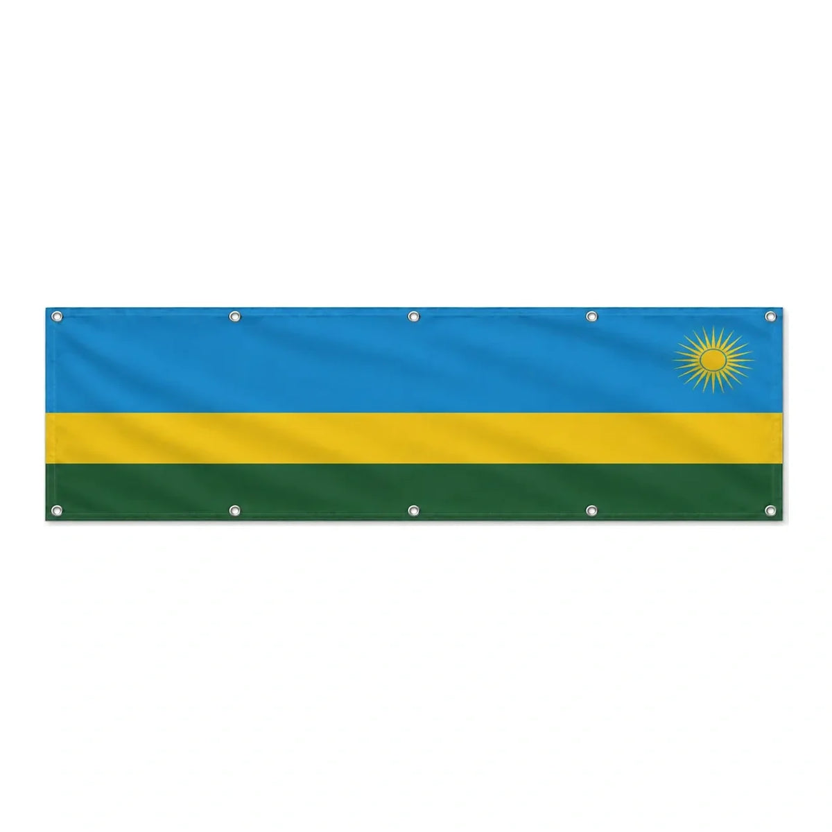 Drapeau du Rwanda grand format XL en polyester avec dix œillets