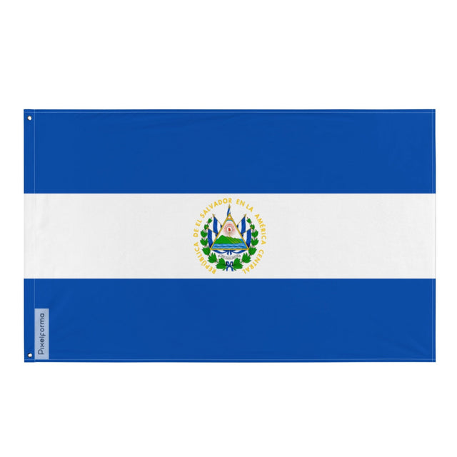 Flag of El Salvador in Multiple Sizes 100% Polyester Print with Double Hem - Pixelforma