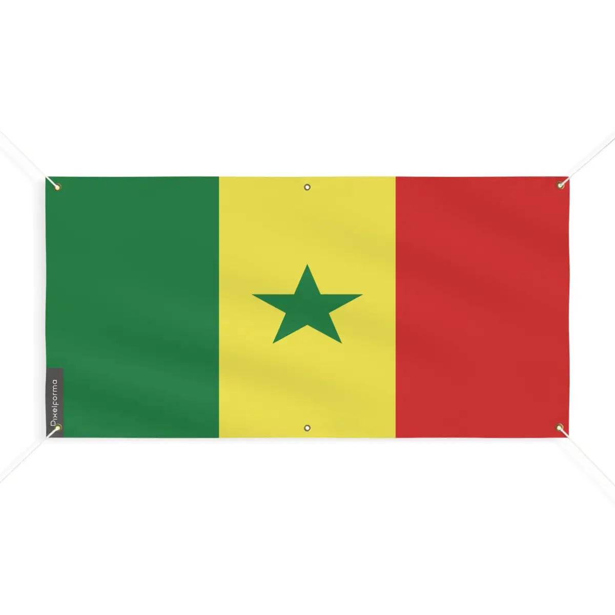 Drapeau du Sénégal 6 Oeillets en Plusieurs Tailles (M) - Pixelforma 