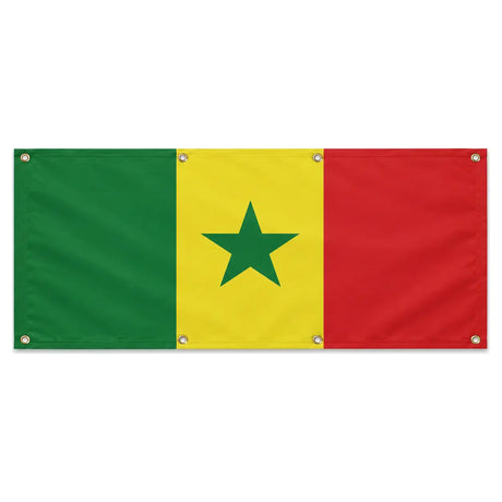 Drapeau sénégal polyester résistant œillets usage extérieur