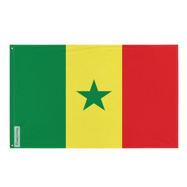 Senegal Flag in Multiple Sizes 100% Polyester Print with Double Hem - Pixelforma