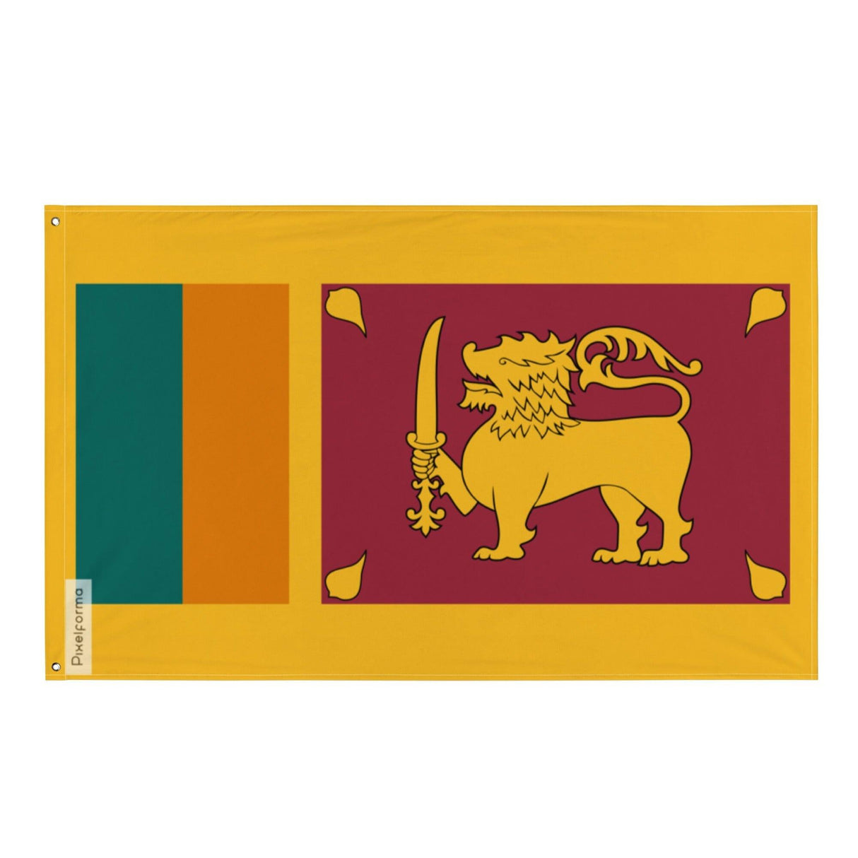 Drapeau du Sri Lanka en plusieurs tailles 100 % polyester Imprimer avec Double ourlet - Pixelforma