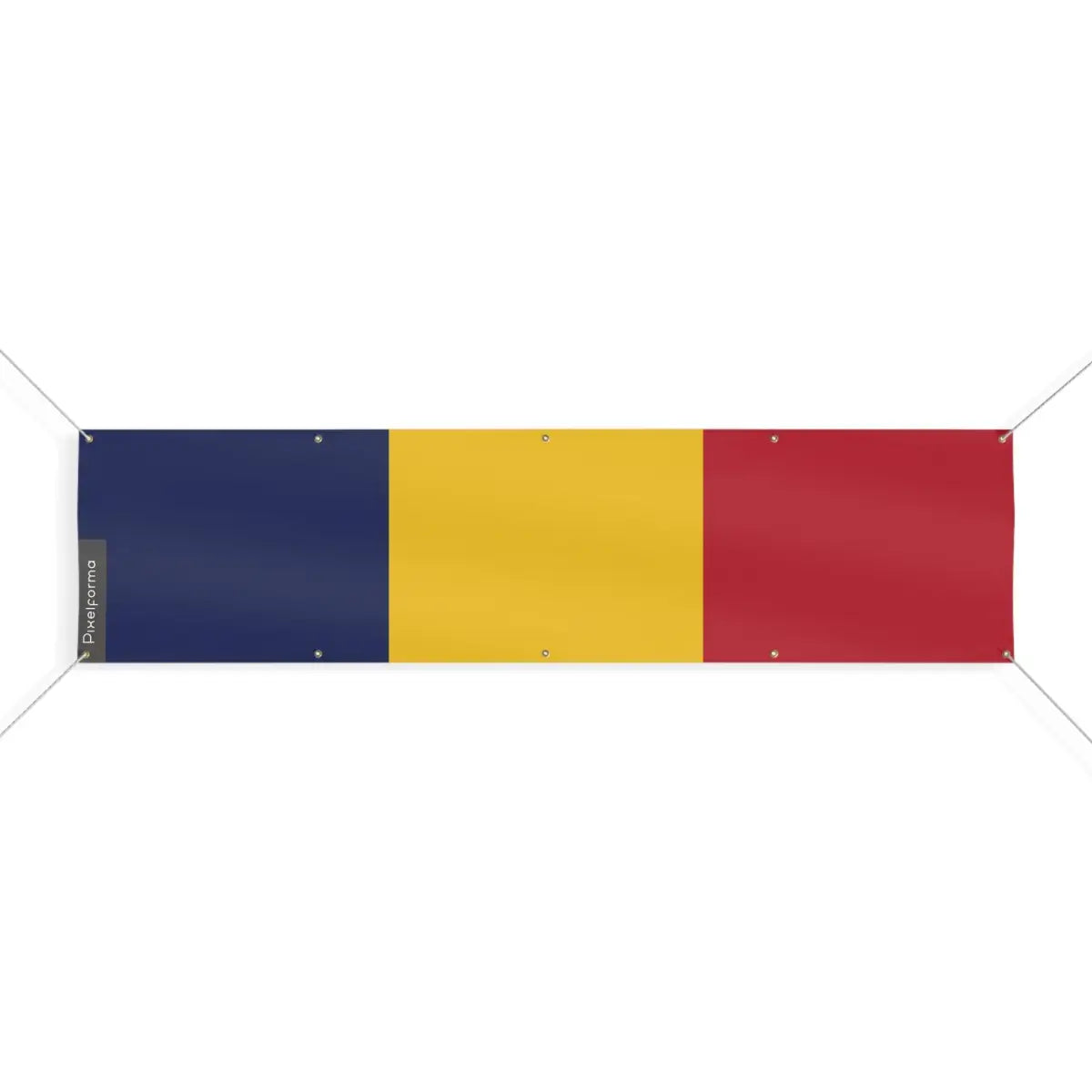 Drapeau du Tchad 10 Oeillets en Plusieurs Tailles (XL) - Pixelforma 