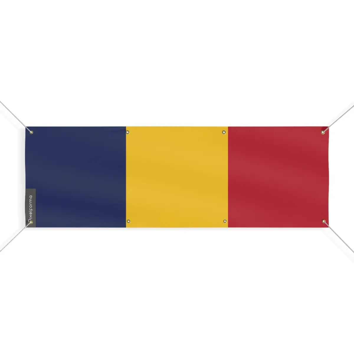Drapeau du tchad 8 oeillets en plusieurs tailles (l) - pixelforma