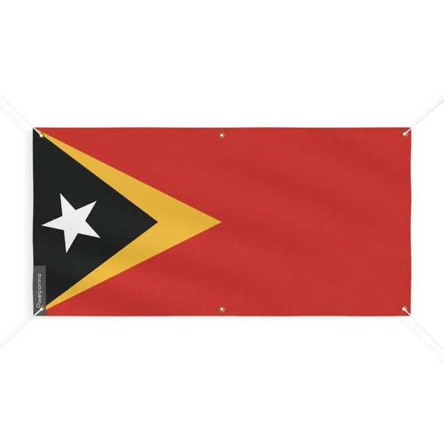 Drapeau du Timor oriental 6 Oeillets en Plusieurs Tailles (M) - Pixelforma 