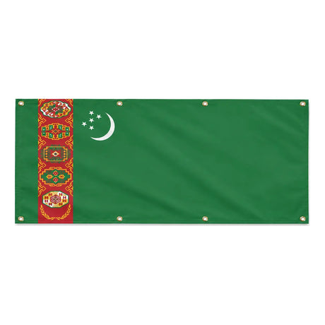 Drapeau turkménistan polyester résistant œillets renforcés