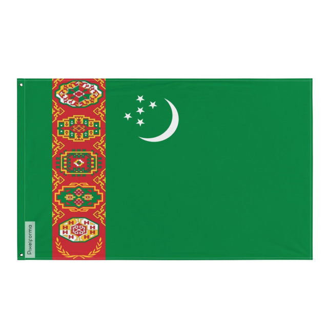 Drapeau du Turkménistan en plusieurs tailles 100 % polyester Imprimer avec Double ourlet - Pixelforma