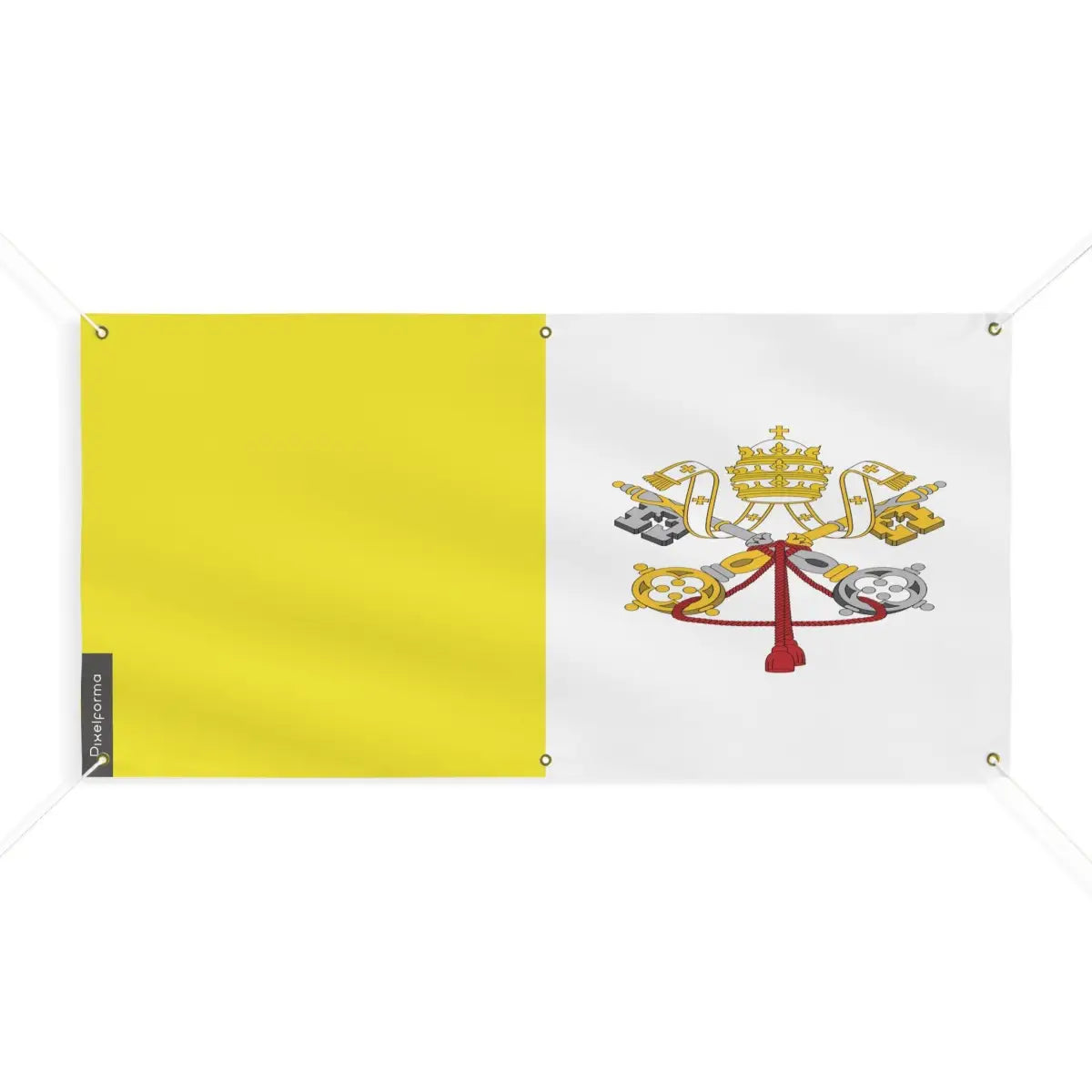 Drapeau du Vatican 6 Oeillets en Plusieurs Tailles (M) - Pixelforma 