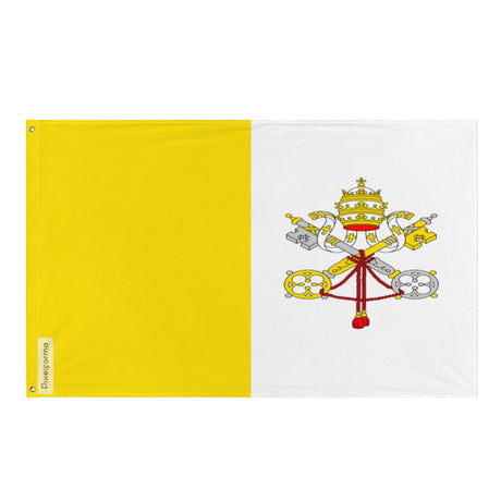 Vatican Flag in Multiple Sizes 100% Polyester Print with Double Hem - Pixelforma