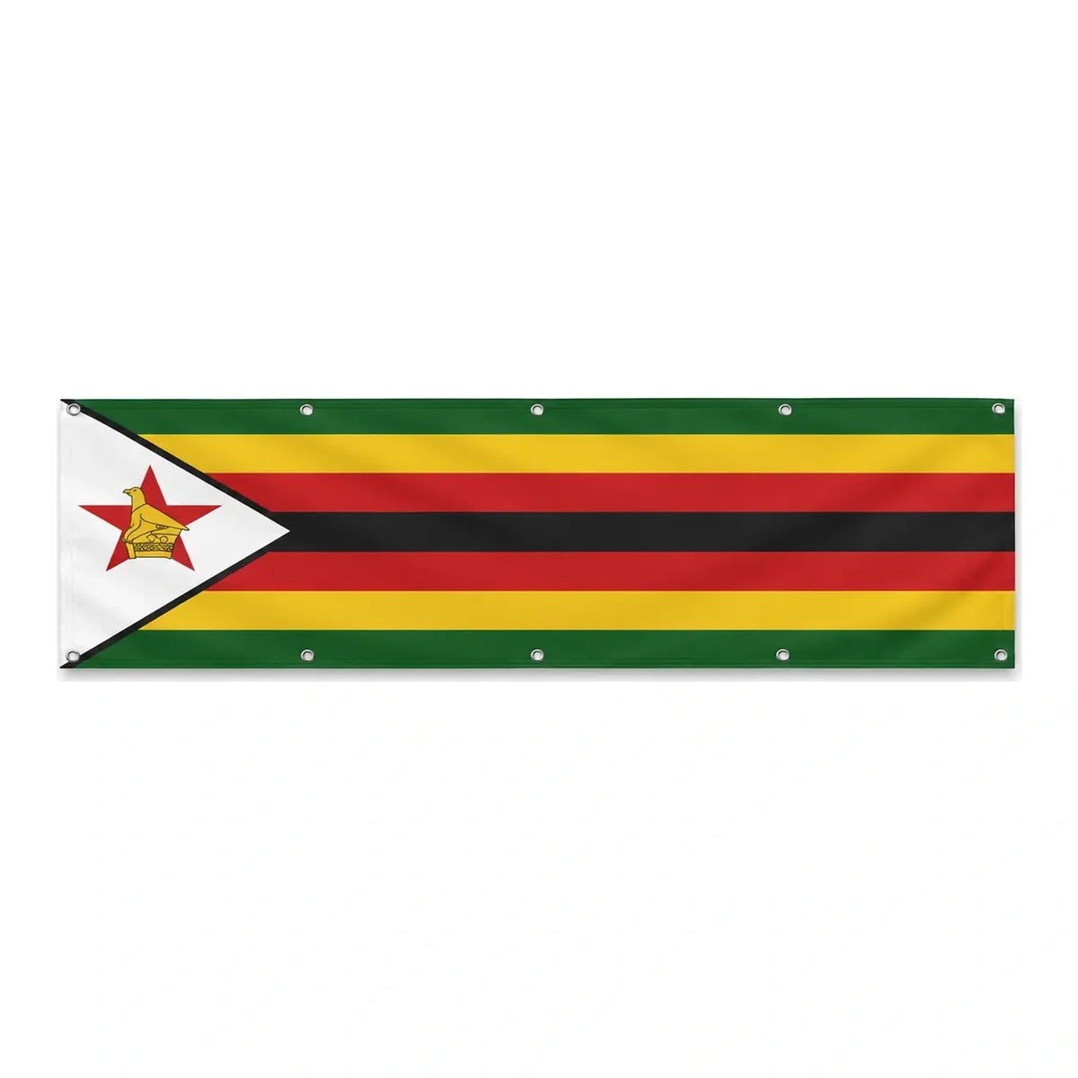 Drapeau du Zimbabwe grand format XL en polyester avec dix œillets
