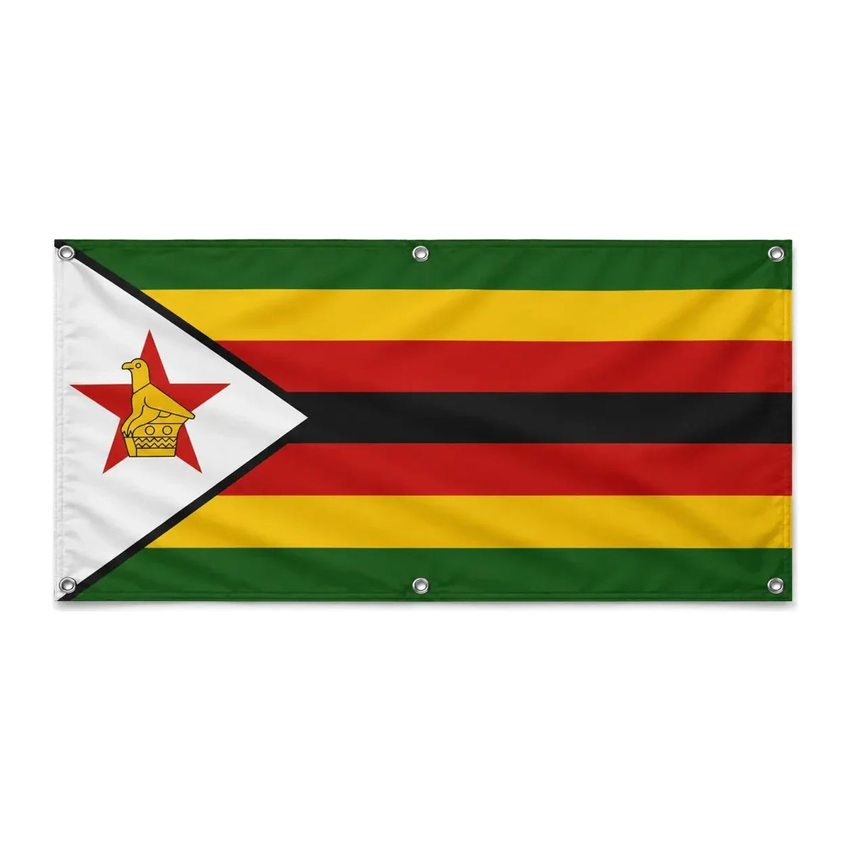 Drapeau zimbabwe en polyester résistant avec 6 œillets