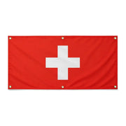 Drapeau suisse polyester résistant avec œillets aux intempéries