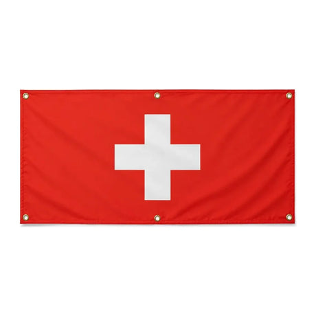 Drapeau suisse polyester résistant avec œillets aux intempéries