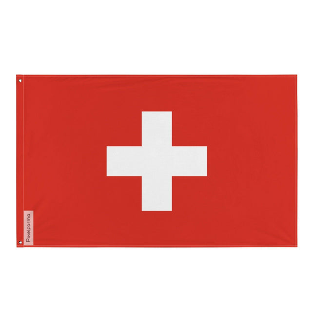 Drapeau et armoiries de la Suisse en plusieurs tailles 100 % polyester Imprimer avec Double ourlet - Pixelforma