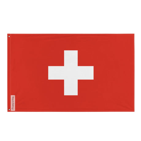 Flag and Coat of Arms of Switzerland in Multiple Sizes 100% Polyester Print with Double Hem - Pixelforma