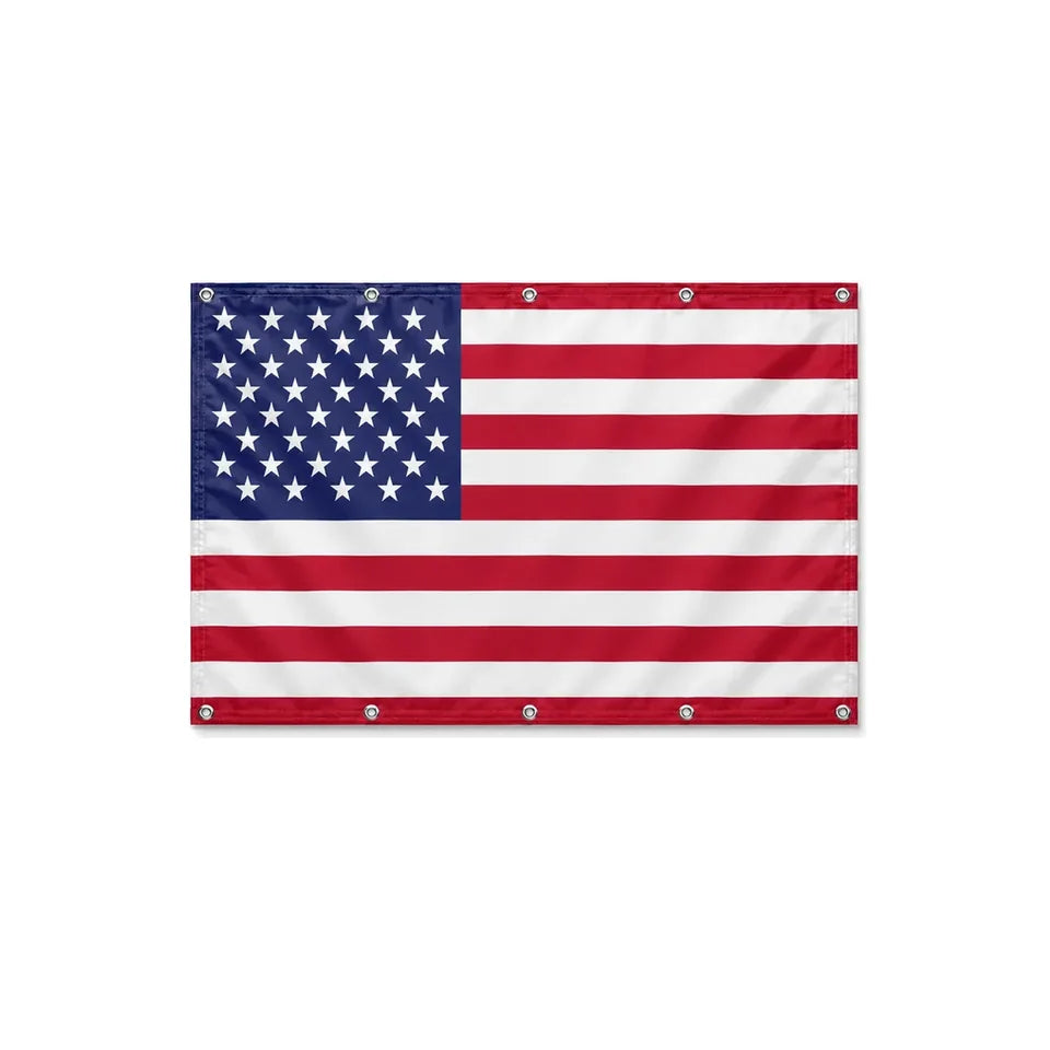 Drapeau des États-Unis format S en polyester avec dix œillets