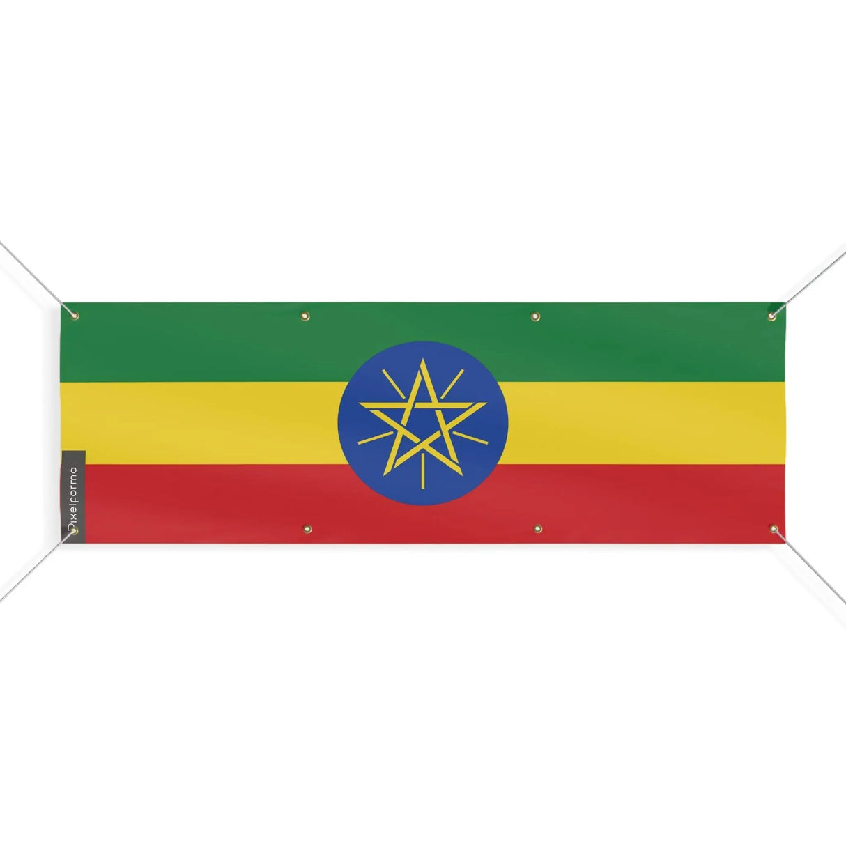 Drapeau éthiopie polyester résistant à usage extérieur