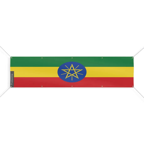 Drapeau éthiopie polyester résistant usage extérieur durable