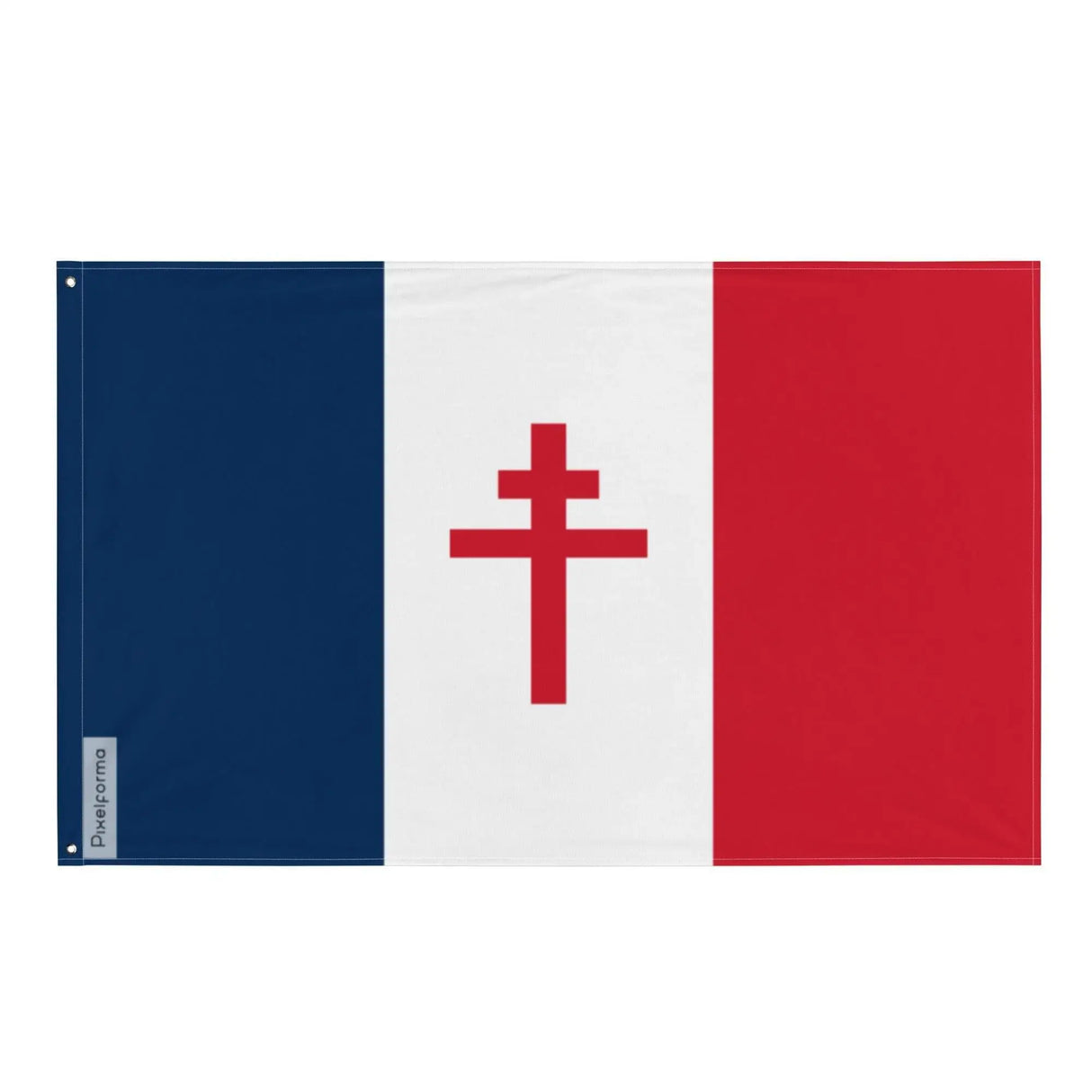 Drapeau france libre polyester résistant avec œillets à gauche