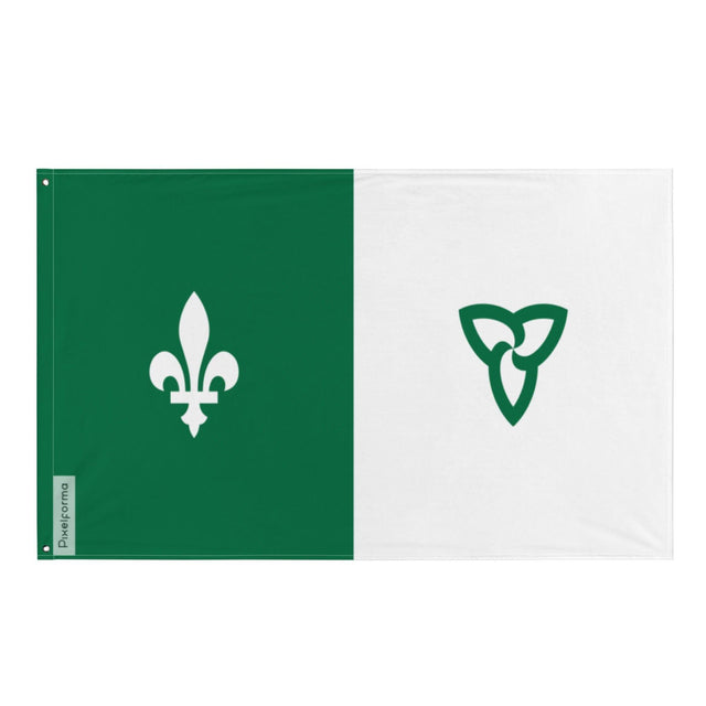 Drapeau franco-ontarien en plusieurs tailles 100 % polyester Imprimer avec Double ourlet - Pixelforma