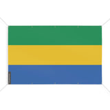 Drapeau gabon 10 oeillets en plusieurs tailles (s) - pixelforma