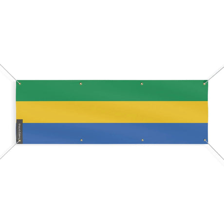 Drapeau gabon polyester résistant usage extérieur longue durée