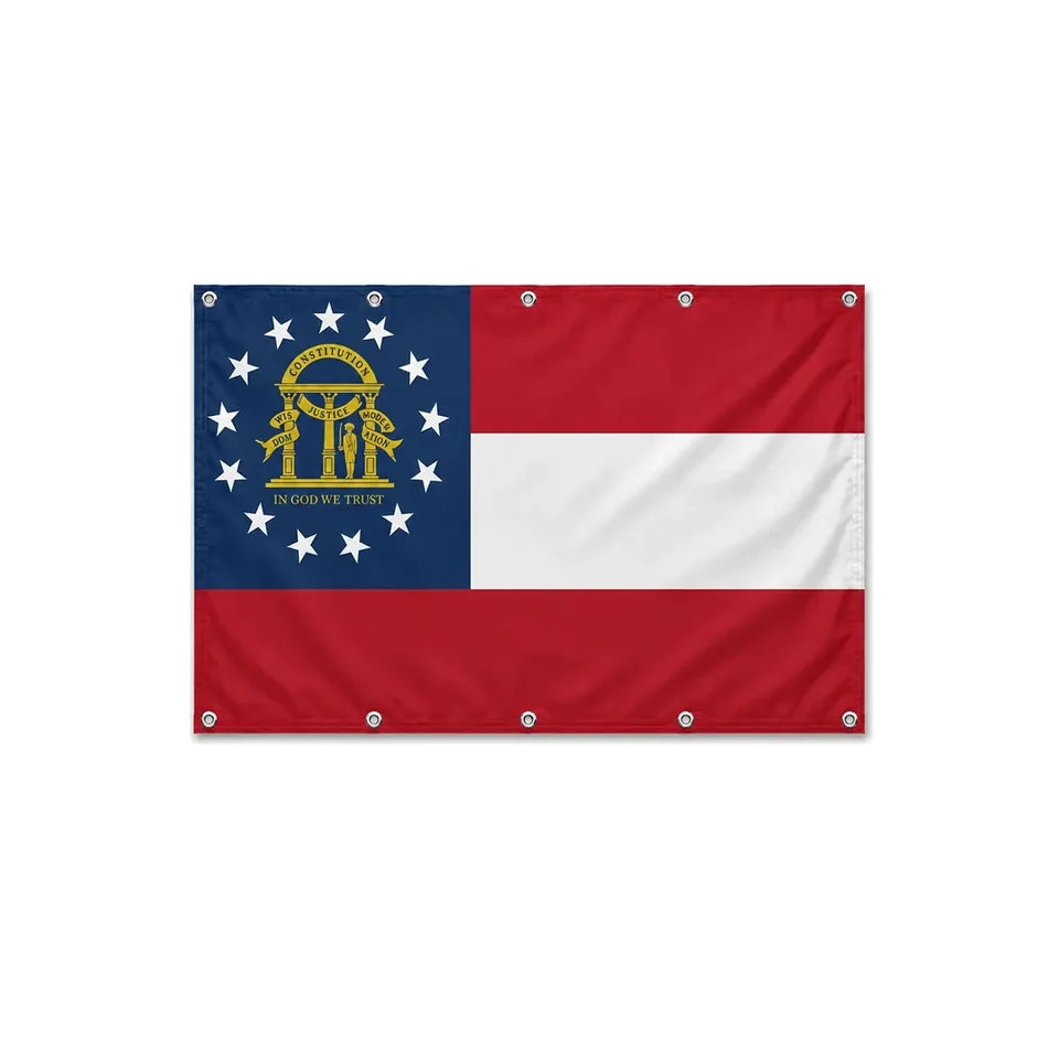 Drapeau de la Géorgie format S en polyester avec dix œillets