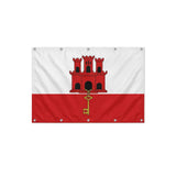 Drapeau de Gibraltar format S en polyester avec dix œillets