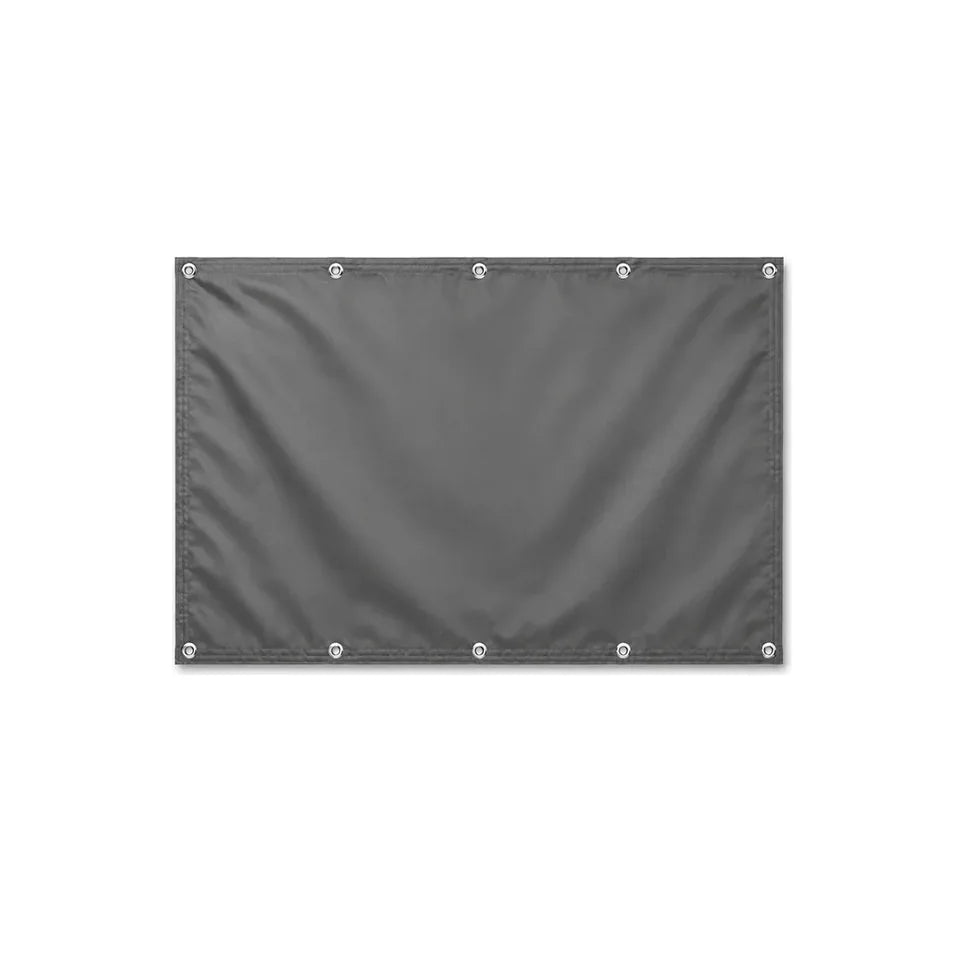 Drapeau Gris Foncé format S en polyester avec dix œillets
