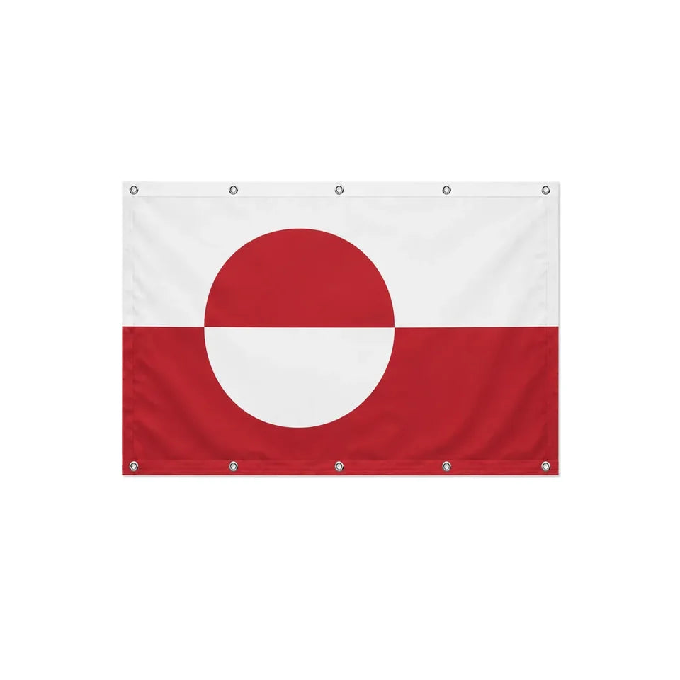 Drapeau du Groenland format S en polyester avec dix œillets