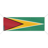 Drapeau guyana polyester résistant œillets usage extérieur