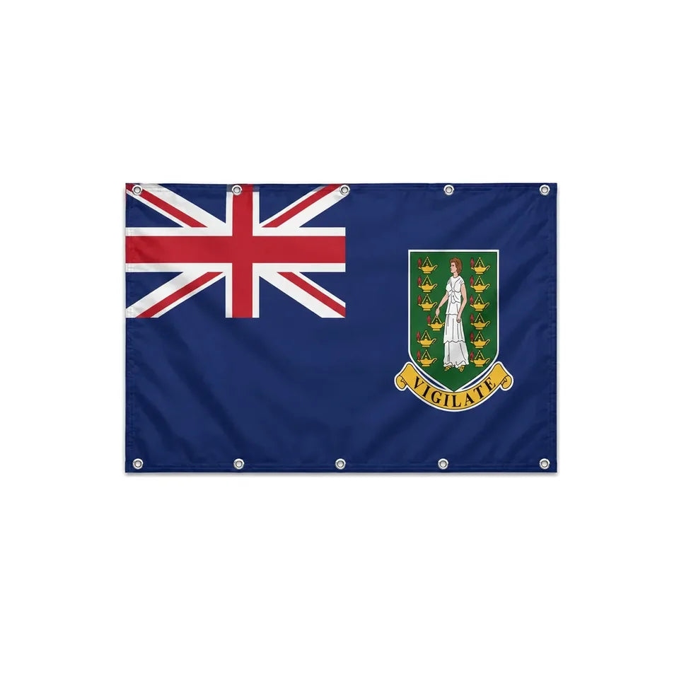 Drapeau Îles Vierges britanniques format S en polyester avec dix œillets
