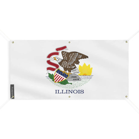 Drapeau illinois polyester résistant aux intempéries