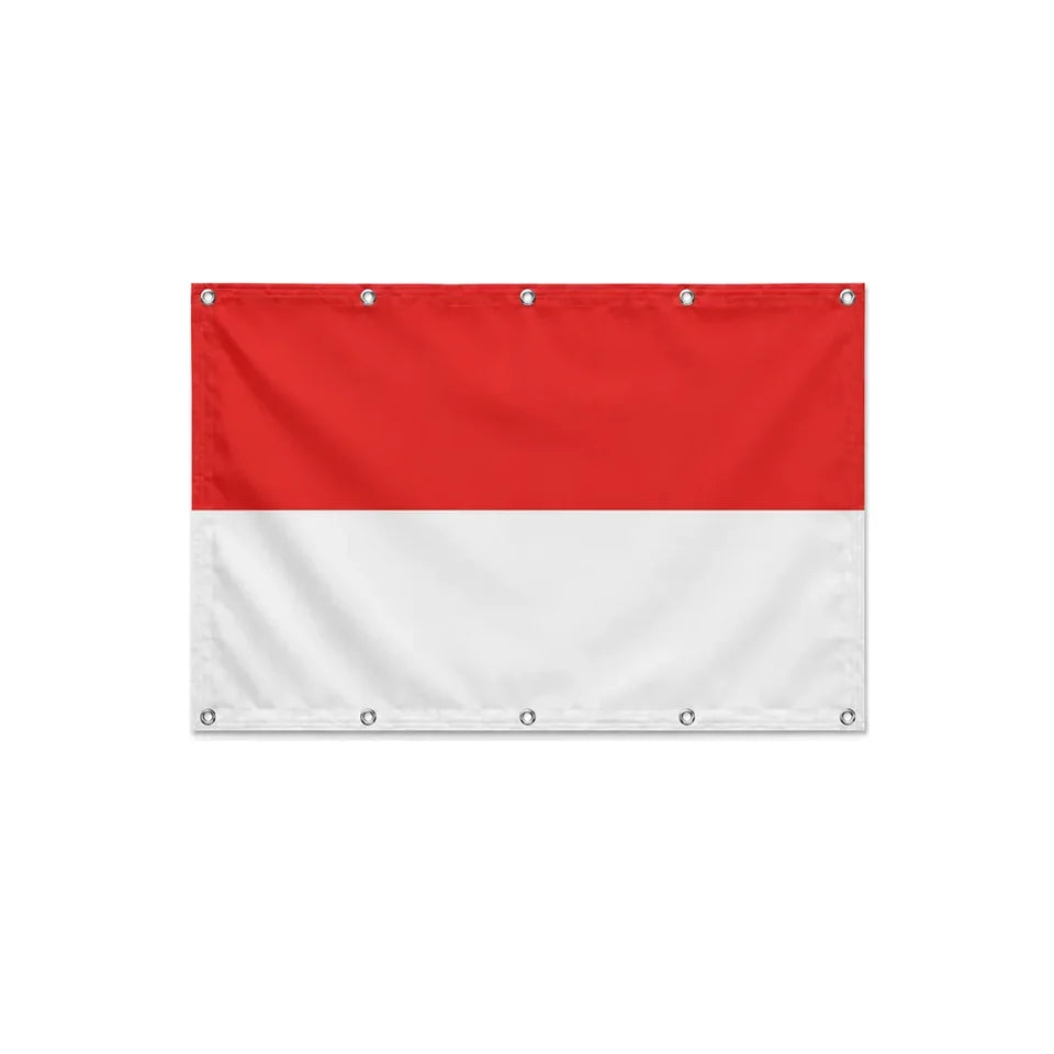Drapeau de l'Indonésie format S en polyester avec dix œillets