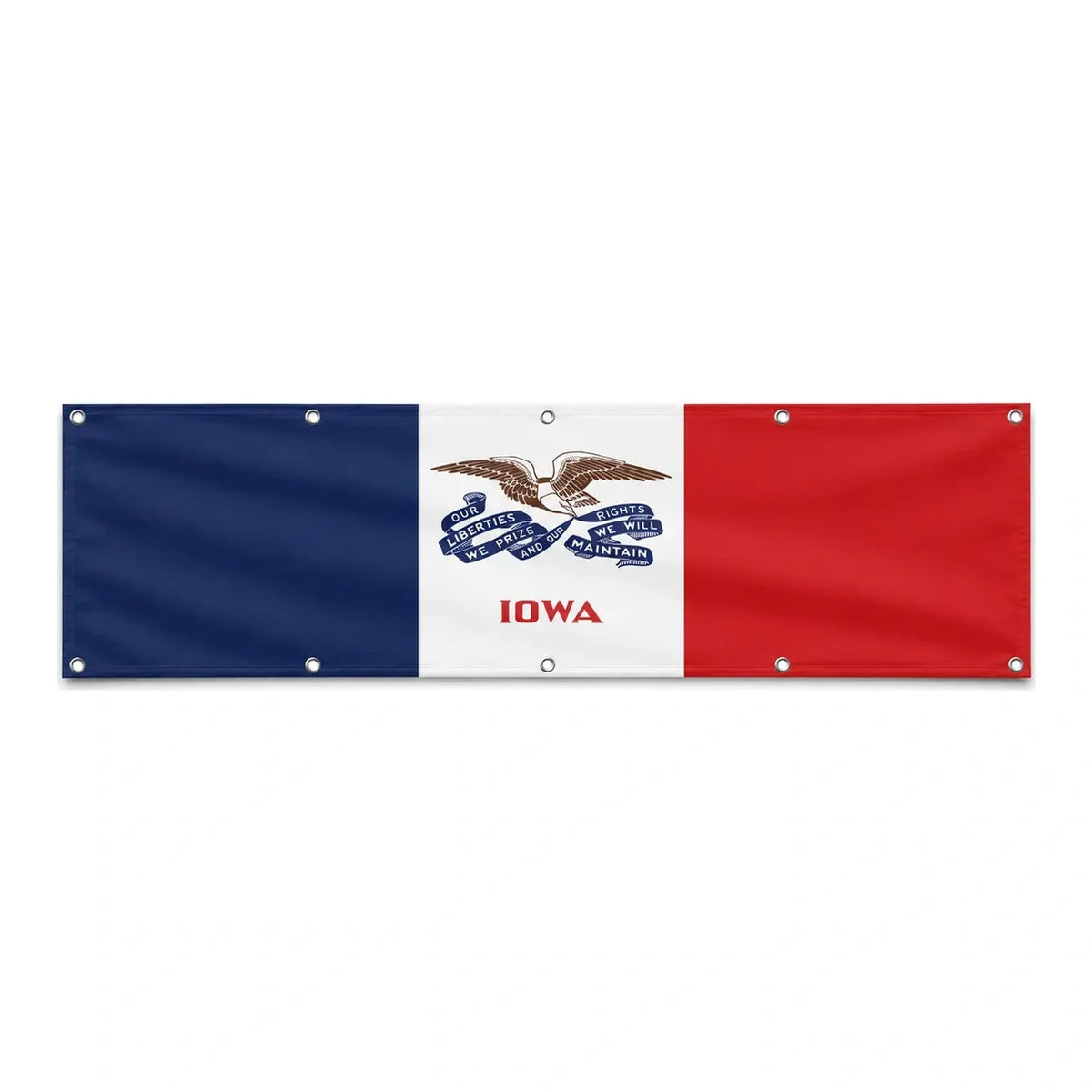 Drapeau de l'Iowa grand format XL en polyester avec dix œillets