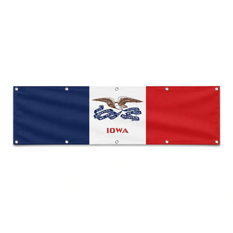 Drapeau de l'Iowa grand format XL en polyester avec dix œillets