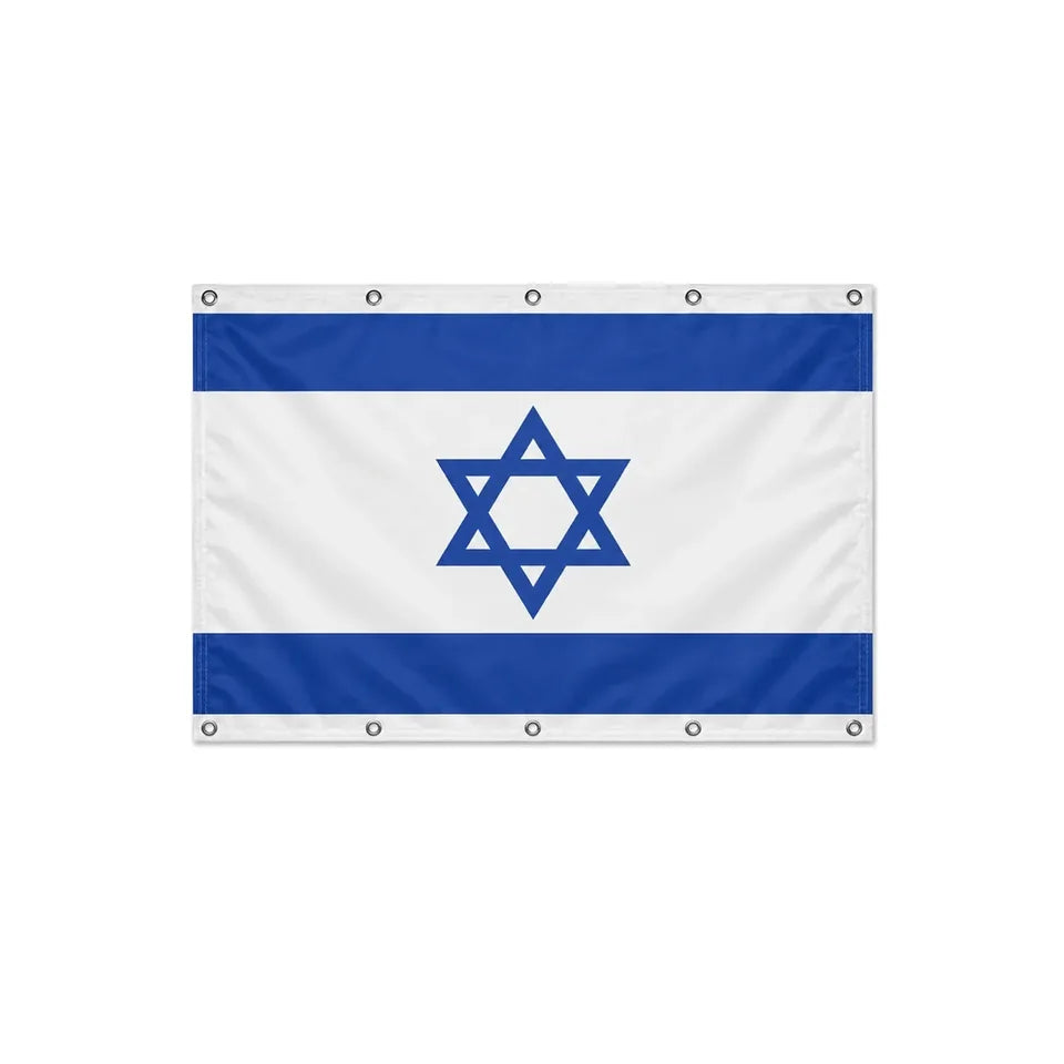 Drapeau d'Israël format S en polyester avec dix œillets