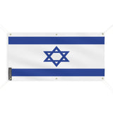 Drapeau israël polyester résistant aux intempéries 6 œillets