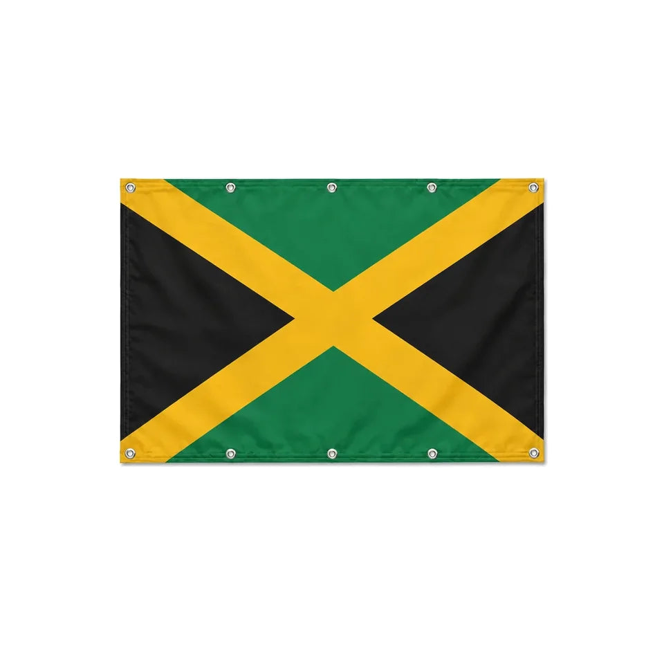 Drapeau de la Jamaïque format S en polyester avec dix œillets