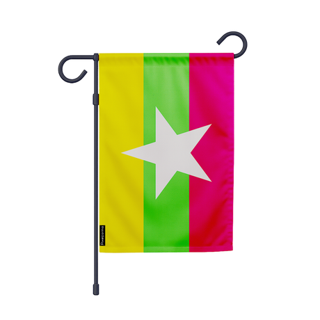 Drapeau jardin birmanie en ployester - pixelforma