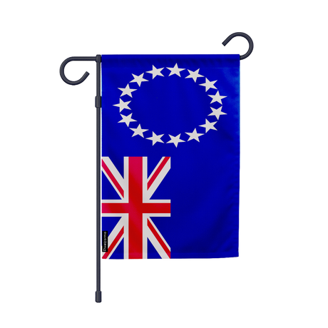 Drapeau jardin îles cook en ployester - pixelforma