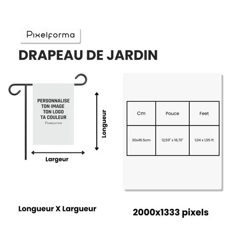 Drapeau Jardin Jordanie en Ployester - Pixelforma 