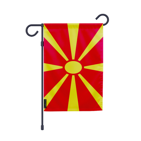 Drapeau jardin macédoine du nord en ployester - pixelforma